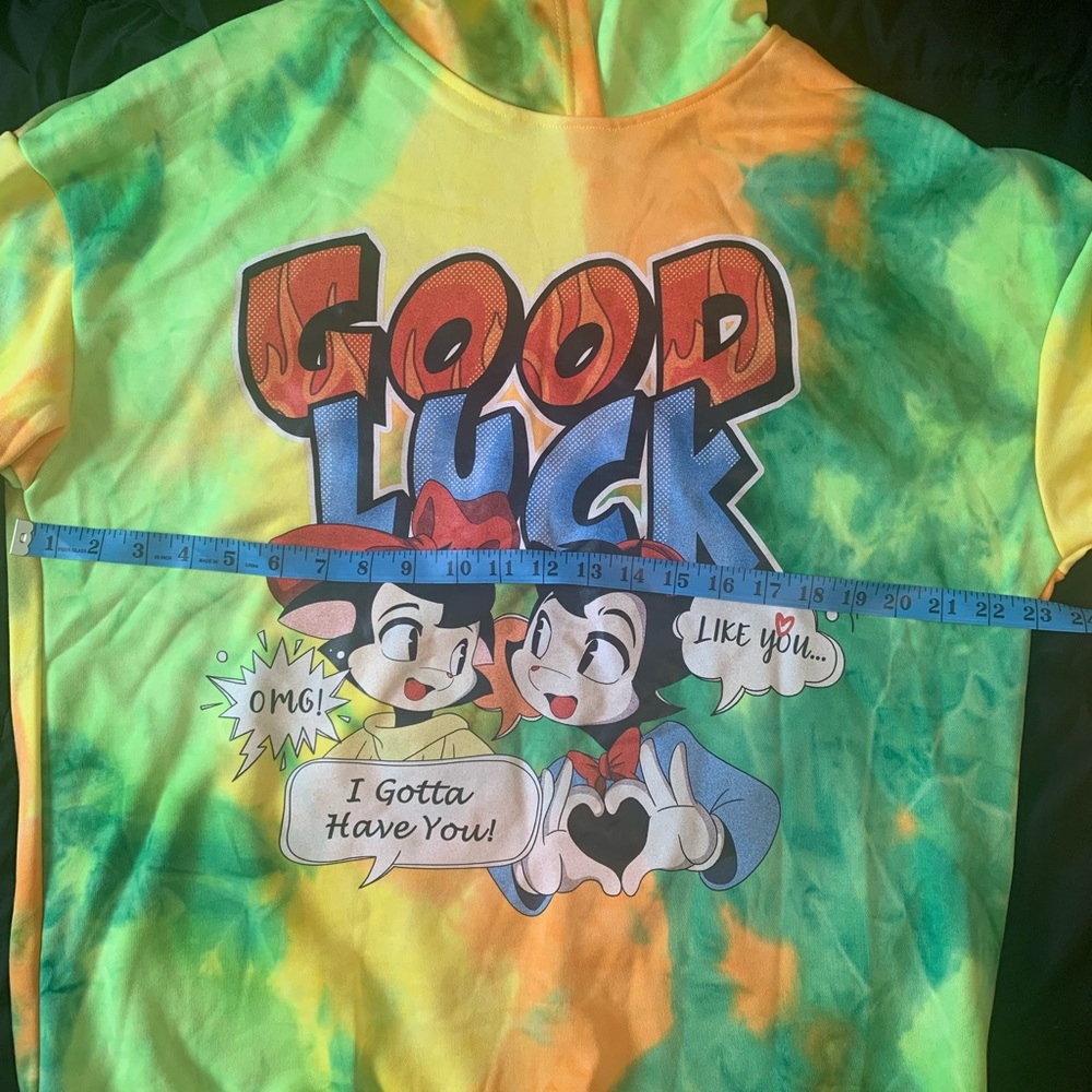 NWOT SHEIN tie-dyed graphic print hoodie - Picture 2 of 5